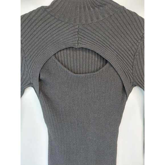 Women's Ribbed Knit Open Back Sweater Top xs - Picture 4 of 13